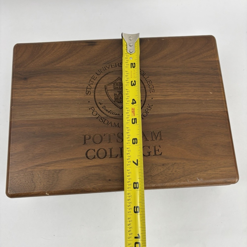 Potsdam College Walnut Wood Box Jewelry The State University Of New York - Picture 8 of 9